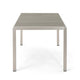 Eoin Outdoor Dining Table, 71" Gray Faux Wood, Metal Frame