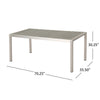 Eoin Outdoor Dining Table, 71" Gray Faux Wood, Metal Frame