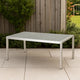 Eoin Outdoor Dining Table, 71" Gray Faux Wood, Metal Frame