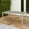Eoin Outdoor Dining Table, Rectangular 71 Inch Gray Faux Wood, Metal Frame