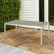Eoin Outdoor Dining Table, Rectangular 71 Inch Gray Faux Wood, Metal Frame