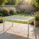Eoin Outdoor Dining Table, 71" Gray Faux Wood, Metal Frame