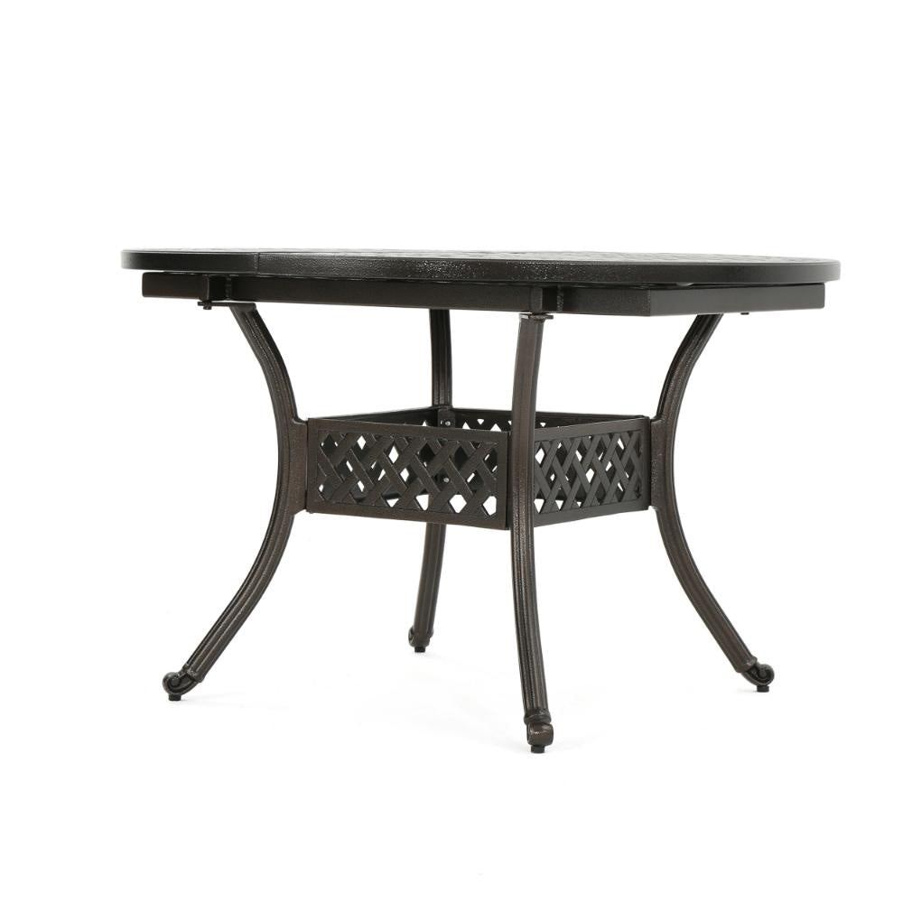 Roch Outdoor Dining Table 46-61 Inch Expandable Metal Hammered Bronze BM323389