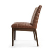 Lissa Dining Chair, Channel Stitched Brown Polyester, Wood