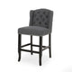 Seliva Counter Stool Chair Set of 2, Charcoal Gray, Brown