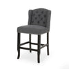 Seliva Counter Stool Chair Set of 2, Charcoal Gray, Brown