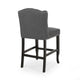 Seliva Counter Stool Chair Set of 2, Charcoal Gray, Brown