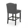 Seliva Counter Stool Chair Set of 2, Charcoal Gray, Brown