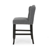 Seliva Counter Stool Chair Set of 2, Charcoal Gray, Brown