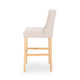 Seliva Barstool Chair Set of 2, Beige Fabric, Brown Wood