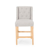 Seliva Counter Stool Chair Set of 2, Light Gray, Brown