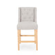 Seliva Counter Stool Chair Set of 2, Light Gray, Brown