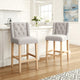Seliva Counter Stool Chair Set of 2, Light Gray, Brown