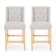 Seliva Counter Stool Chair Set of 2, Light Gray, Brown