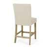 Sika Counter Stool Chair Set of 2, Button Tufted Back, Beige