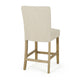 Sika Counter Stool Chair Set of 2, Button Tufted Back, Beige