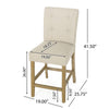 Sika Counter Stool Chair Set of 2, Button Tufted Back, Beige