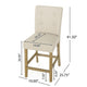 Sika Counter Stool Chair Set of 2, Button Tufted Back, Beige