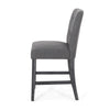 Sika Counter Height Stool Chair Set of 2, Tufted Dark Gray
