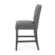 Sika Counter Height Stool Chair Set of 2, Tufted Dark Gray