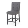 Sika Counter Height Stool Chair Set of 2, Tufted Dark Gray