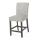 Sika Counter Height Stool Chair Set of 2, Tufted Light Gray