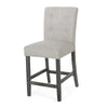 Sika Counter Height Stool Chair Set of 2 Tufted Light Gray Charcoal Wood BM323412