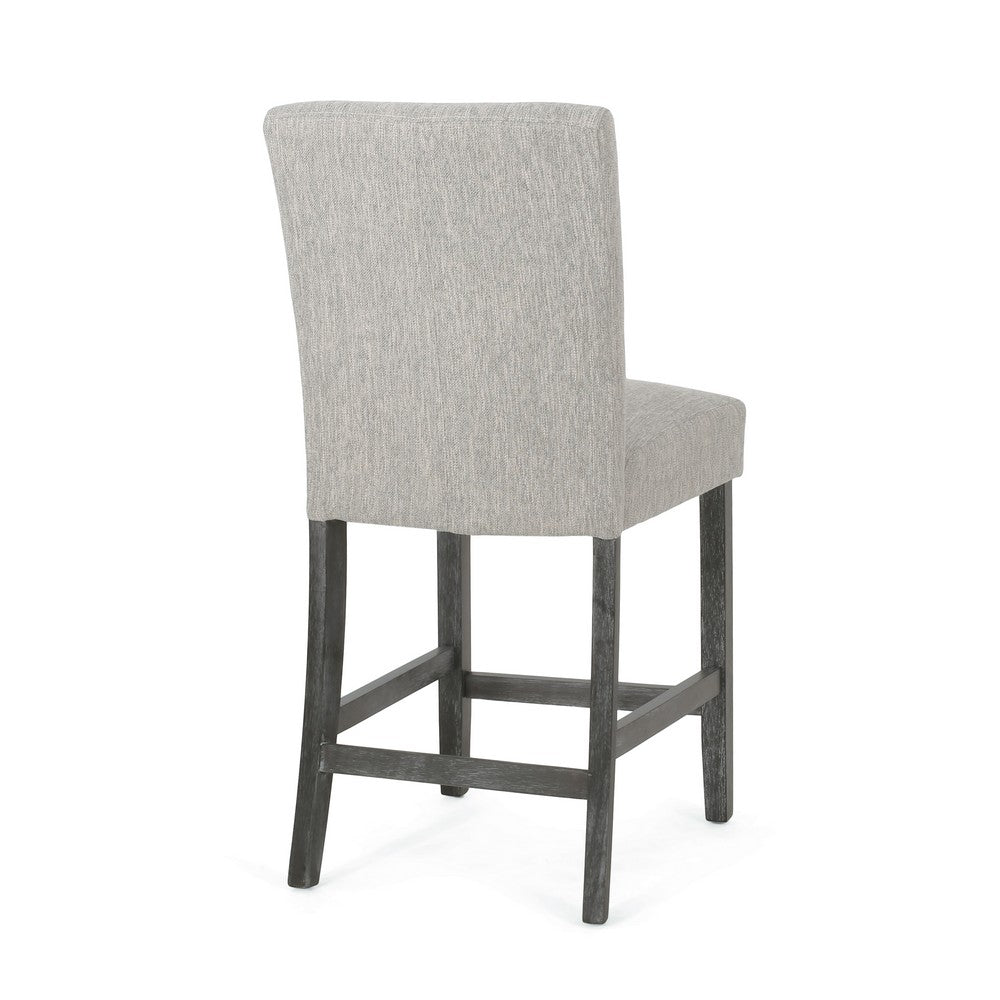 Sika Counter Height Stool Chair Set of 2, Tufted Light Gray