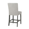 Sika Counter Height Stool Chair Set of 2 Tufted Light Gray Charcoal Wood BM323412