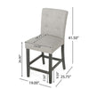 Sika Counter Height Stool Chair Set of 2, Tufted Light Gray