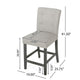 Sika Counter Height Stool Chair Set of 2, Tufted Light Gray