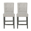 Sika Counter Height Stool Chair Set of 2, Tufted Light Gray