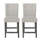 Sika Counter Height Stool Chair Set of 2, Tufted Light Gray