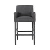 Rekah Barstool Chair Charcoal Fabric and Wood Frame Soft Cushioning BM323413