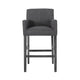 Rekah Barstool Chair Charcoal Fabric and Wood Frame Soft Cushioning BM323413