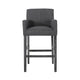 Rekah Barstool Chair, Charcoal Gray Fabric and Wood