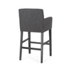 Rekah Barstool Chair Charcoal Fabric and Wood Frame Soft Cushioning BM323413