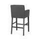 Rekah Barstool Chair Charcoal Fabric and Wood Frame Soft Cushioning BM323413