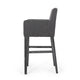 Rekah Barstool Chair, Charcoal Gray Fabric and Wood
