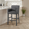 Rekah Barstool Chair Charcoal Fabric and Wood Frame Soft Cushioning BM323413