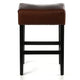 Piya Counter Stool Set of 2, Backless, Brown Bonded Leather