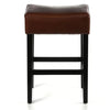 Piya Counter Stool Set of 2 Backless Brown Bonded Leather Black Legs BM323414