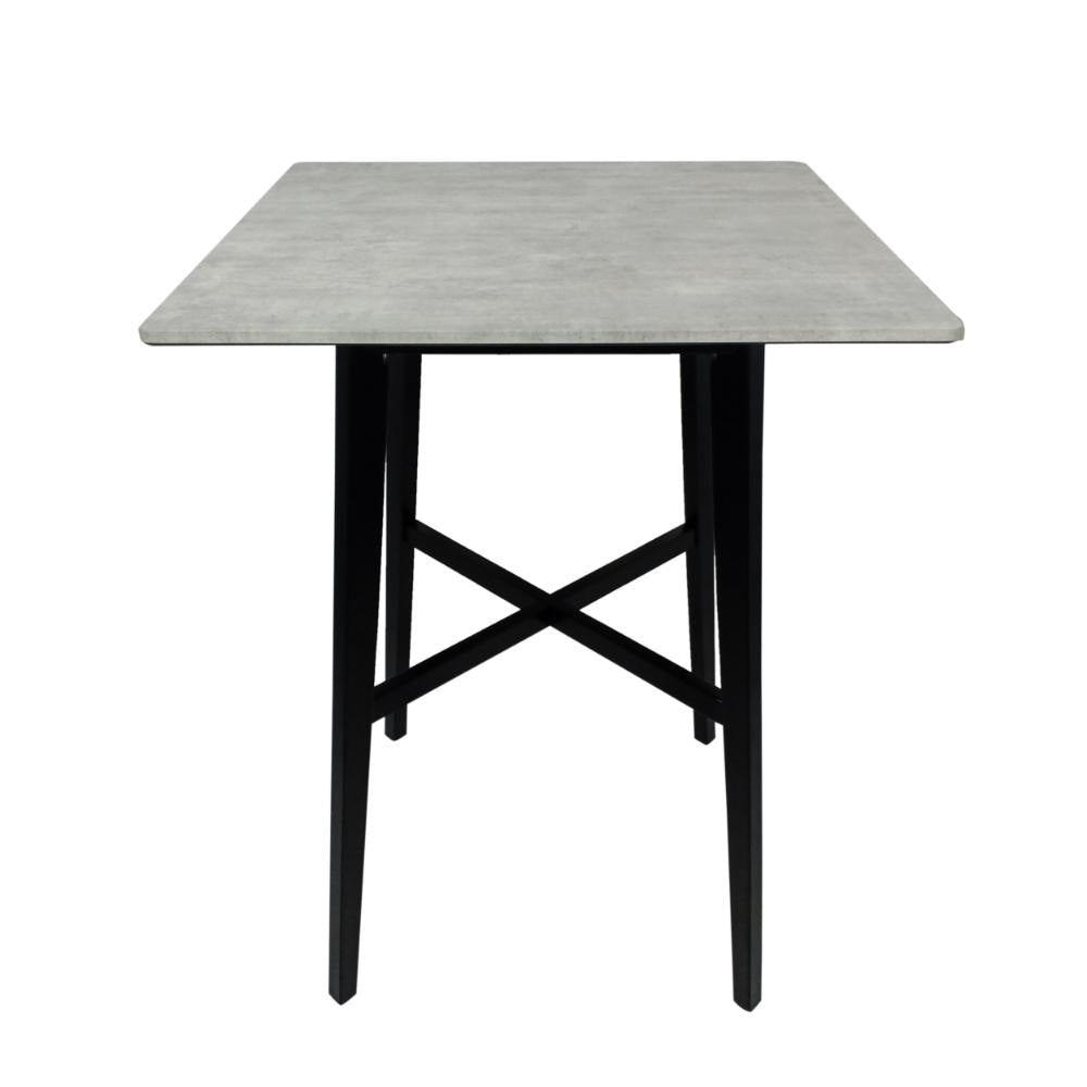 Ashi Bar Height Dining Table 31 Inch White Laminate Black Wood Frame BM323418