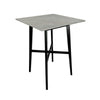 Ashi Bar Height Dining Table, 31 Inch, White Laminate, Black Wood Frame