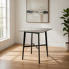 Ashi Bar Height Dining Table, 31 Inch, White Laminate, Black Wood Frame