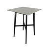Ashi Bar Height Dining Table, 31 Inch, White Laminate, Black Wood Frame