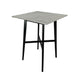 Ashi Bar Height Dining Table, 31 Inch, White Laminate, Black Wood Frame