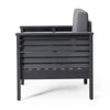 Siyal Outdoor Accent Chair Set of 2, Dark Gray, Acacia Wood