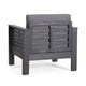 Siyal Outdoor Accent Chair Set of 2, Dark Gray, Acacia Wood