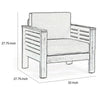 Siyal Outdoor Accent Chair Set of 2, Dark Gray, Acacia Wood
